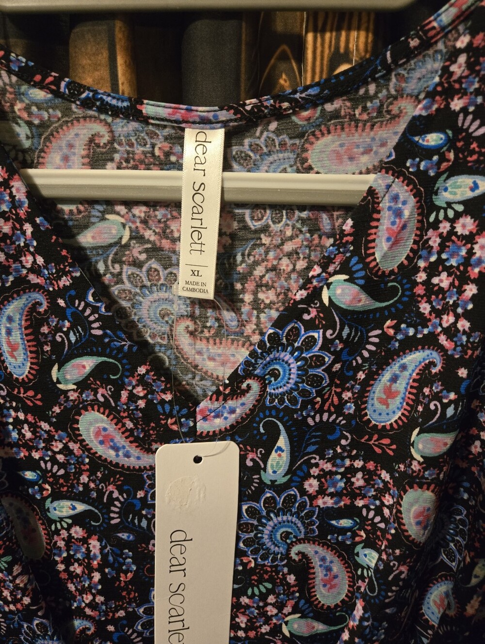 Dear Scarlet Paisley top XL Boho y2k - Picture 4 of 6
